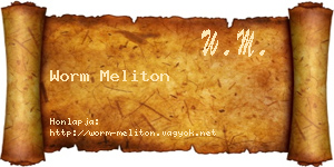 Worm Meliton névjegykártya